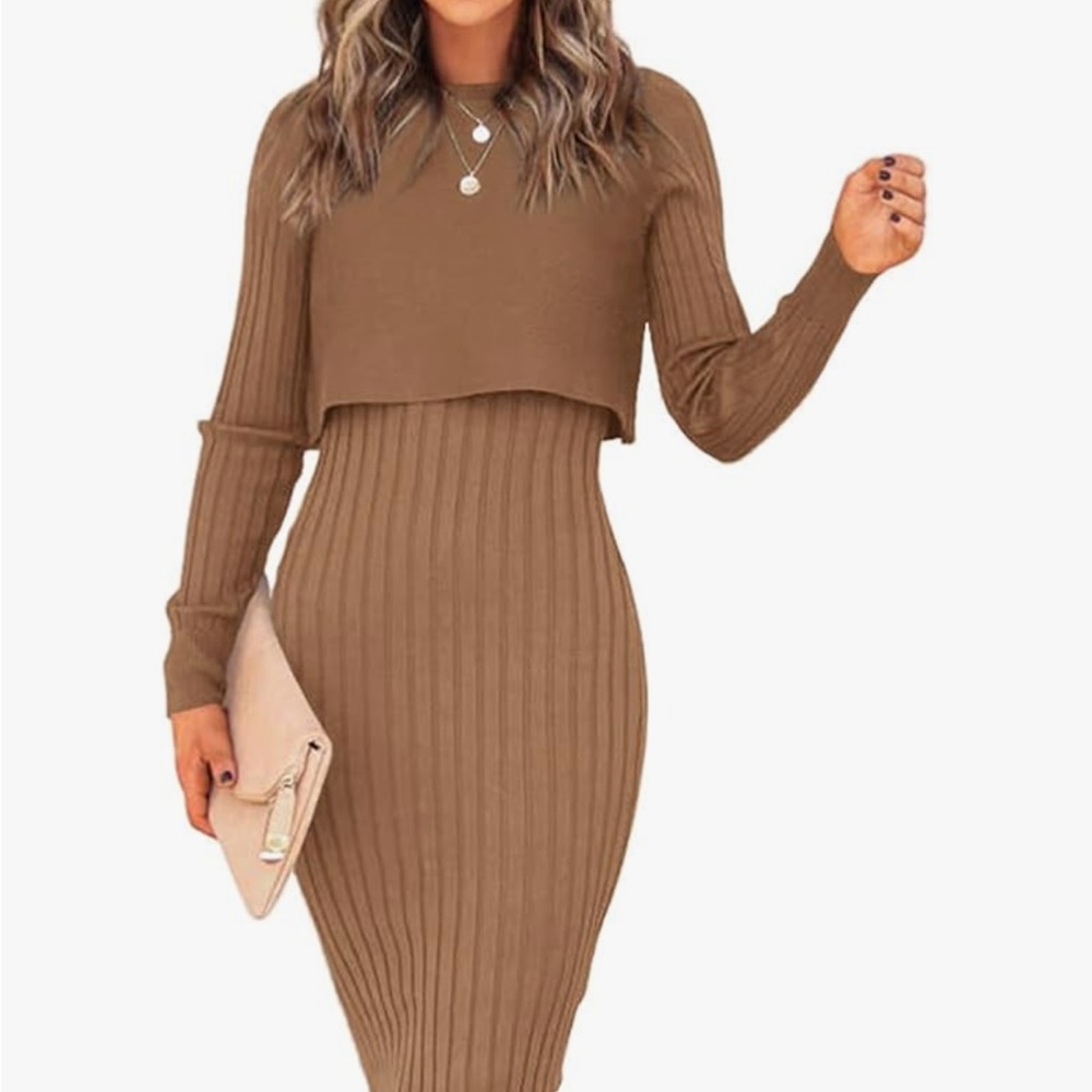 Women’s 2-Piece Sweater Dress Set - Picture 2 of 4